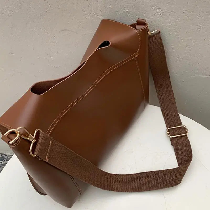 Large Capacity Pu Shoulder Bag for Women Solid Briefcase for Autumn Winter Women
