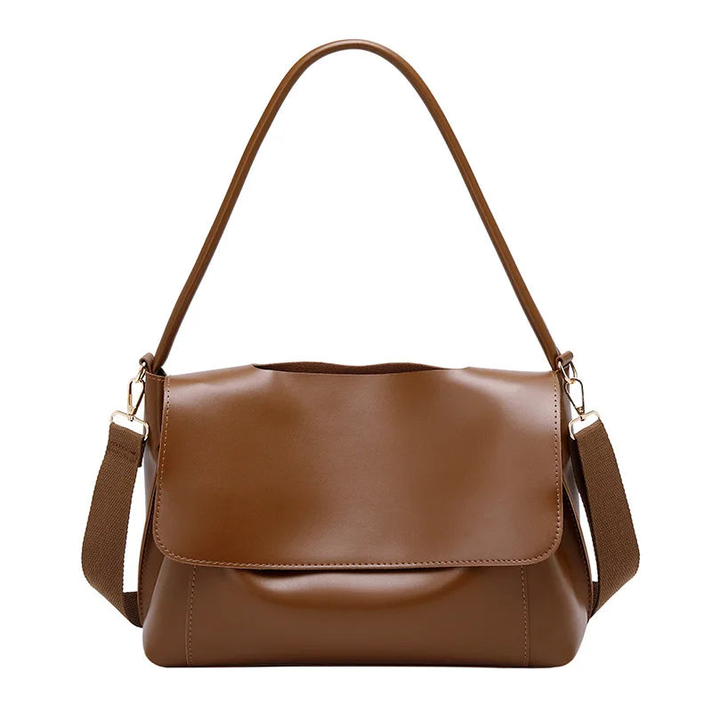 Large Capacity Pu Shoulder Bag for Women Solid Briefcase for Autumn Winter Women
