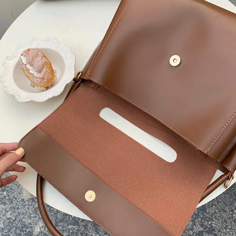 Large Capacity Pu Shoulder Bag for Women Solid Briefcase for Autumn Winter Women