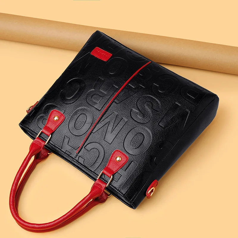 Retro Leather Woman Handbag Large Capacity Totes Bag #ZYNWY-313