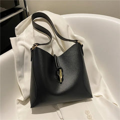 Retro Bucket Bag Hand-Held Tote Solid Women Bag