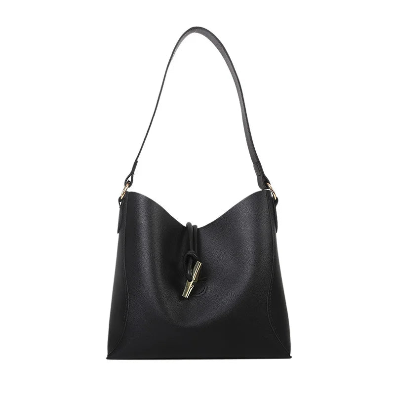 Retro Bucket Bag Hand-Held Tote Solid Women Bag