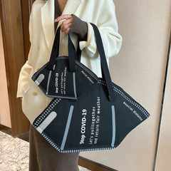 Large Capacity Shoulder Bag Creative Canvas Bag