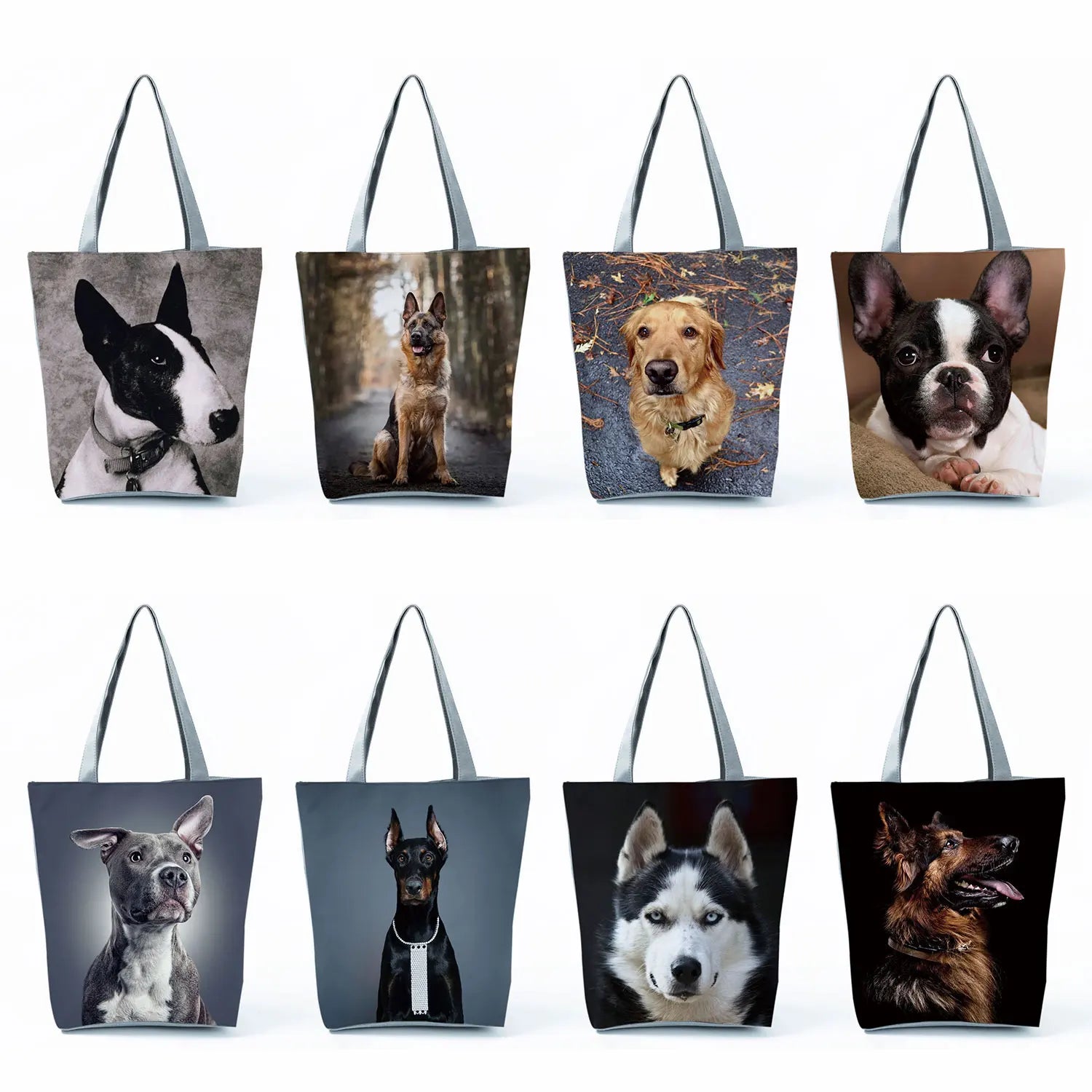 Dog Print Large Capacity Shopping Bag for Women