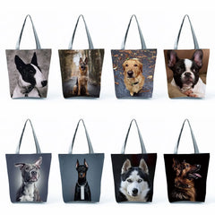 Dog Print Large Capacity Shopping Bag for Women
