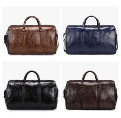 Large Capacity Travel Bag Soft PU Leather Duffel Bag Casual Men Sports Handbag