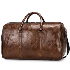 Large Capacity Travel Bag Soft PU Leather Duffel Bag Casual Men Sports Handbag