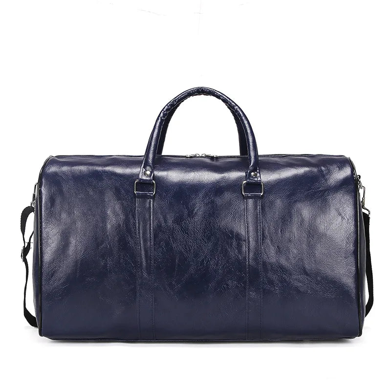 Large Capacity PU Leather Travel Bag Duffel Bag Casual Men Sports Handbag