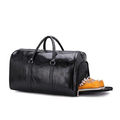 Large Capacity Travel Bag Soft PU Leather Duffel Bag Casual Men Sports Handbag
