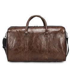 Large Capacity Travel Bag Soft PU Leather Duffel Bag Casual Men Sports Handbag