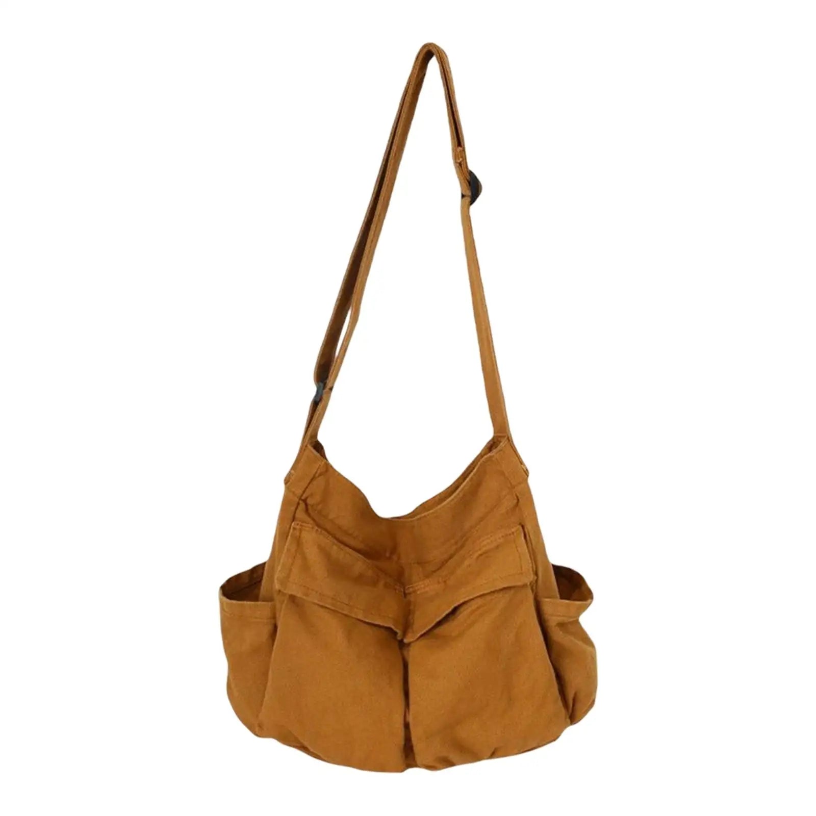 Large Capacity Shoulder Bag Tote Handbag Adjustable Strap Zipper Front Pockets