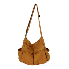 Large Capacity Shoulder Bag Tote Handbag Adjustable Strap Zipper Front Pockets