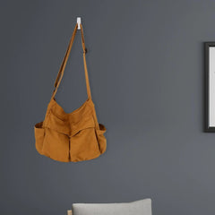 Large Capacity Shoulder Bag Tote Handbag Adjustable Strap Zipper Front Pockets