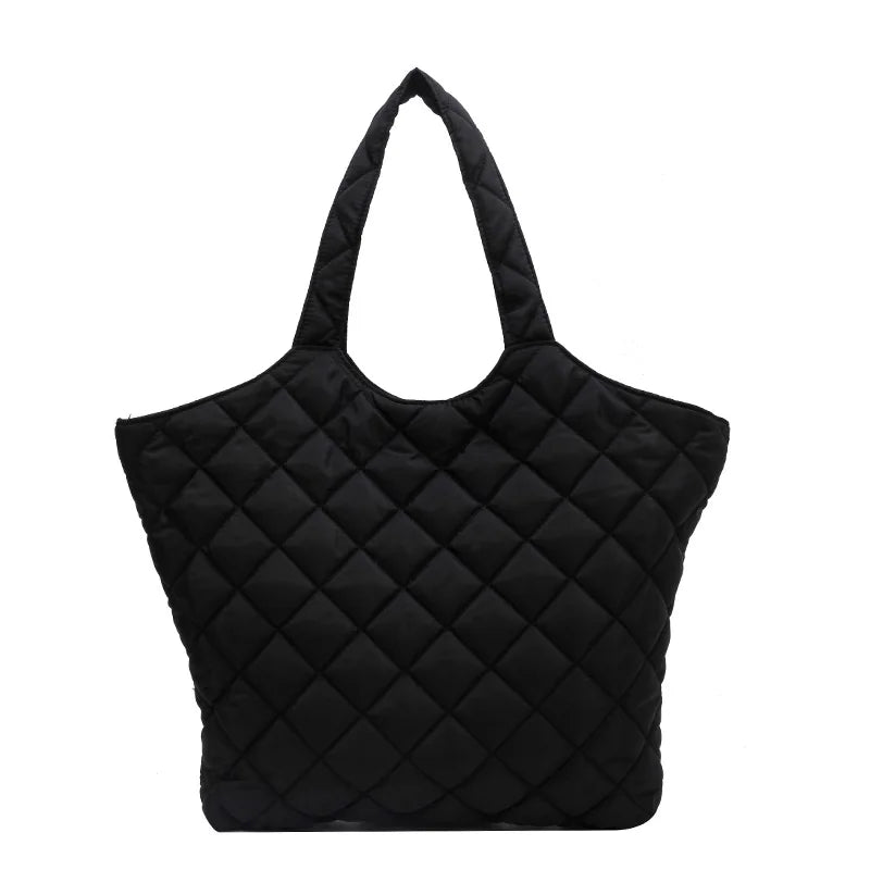 Winter Nylon Tote Bag Large Capacity Shoulder Handbag for Women