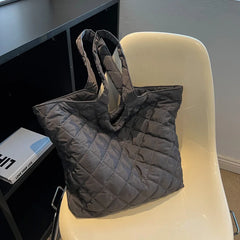 Winter Nylon Tote Bag Large Capacity Shoulder Handbag for Women