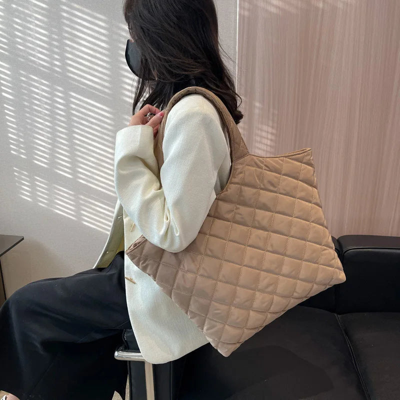 Winter Nylon Tote Bag Large Capacity Shoulder Handbag for Women