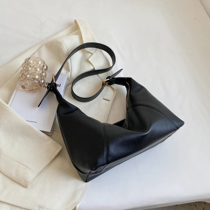 Large Capacity Shoulder Bag for Women Solid Casual Travel Handbag