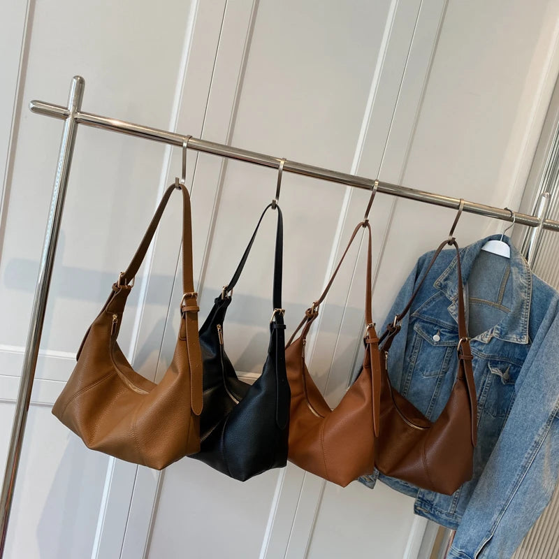 Large Capacity Shoulder Bag for Women Solid Casual Travel Handbag