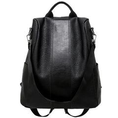 Large Capacity School Backpack for Teenage Girl PU Leather Travel