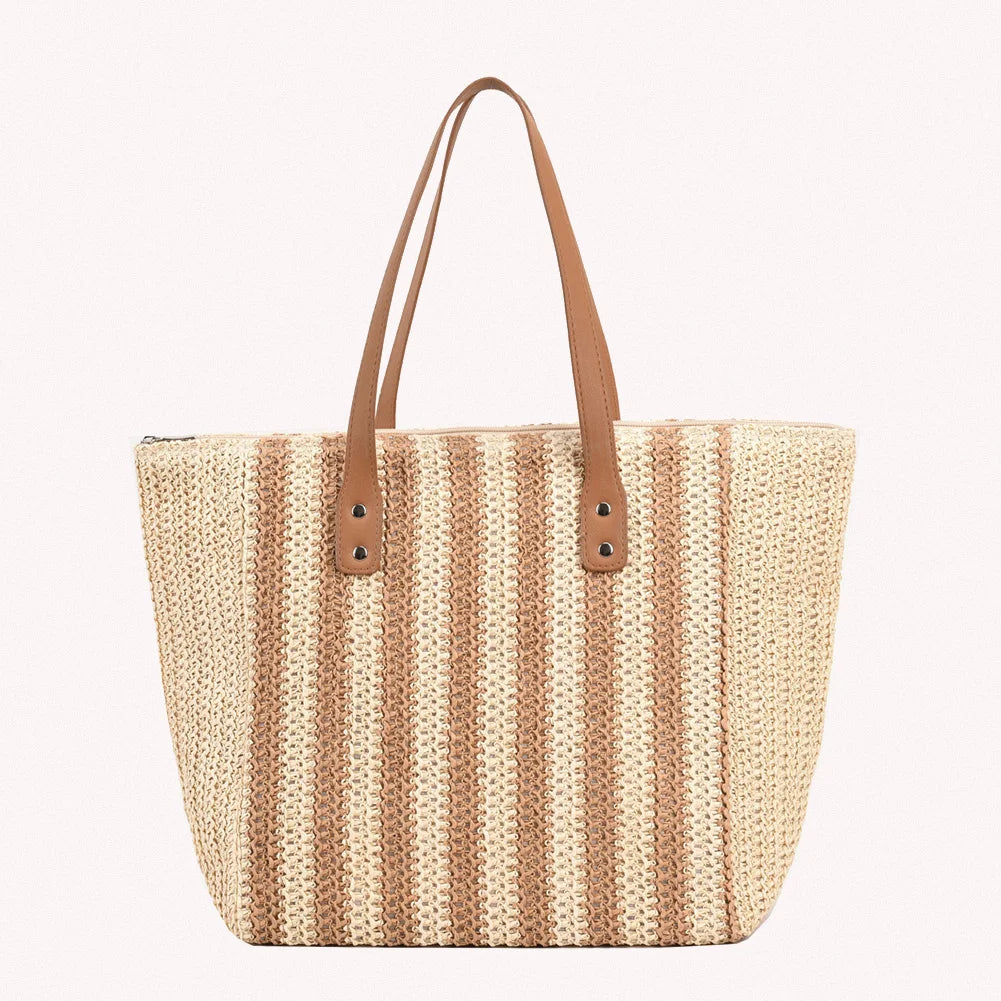 Large Capacity Shoulder Bags Women Straw Beach Totes