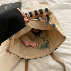 Large Capacity Shoulder Bags Women Straw Beach Totes