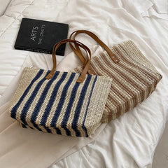 Large Capacity Shoulder Bags Women Straw Beach Totes