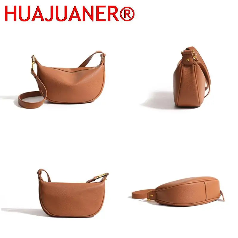 Large Capacity Shoulder Crossbody Bag for Women Solid Retro Commuter Bag