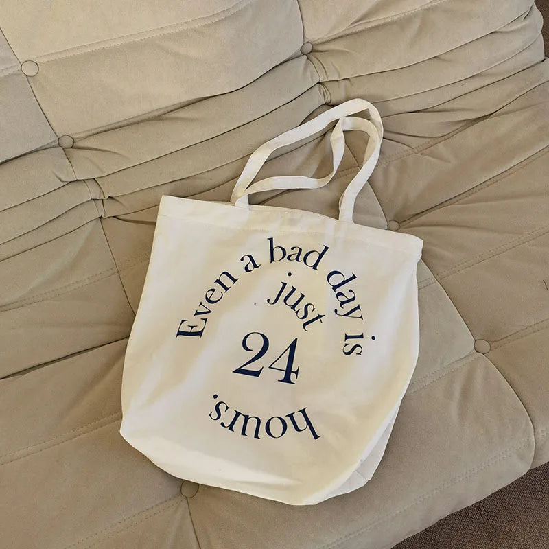 High-Quality Literary Canvas Women's Shoulder Bag