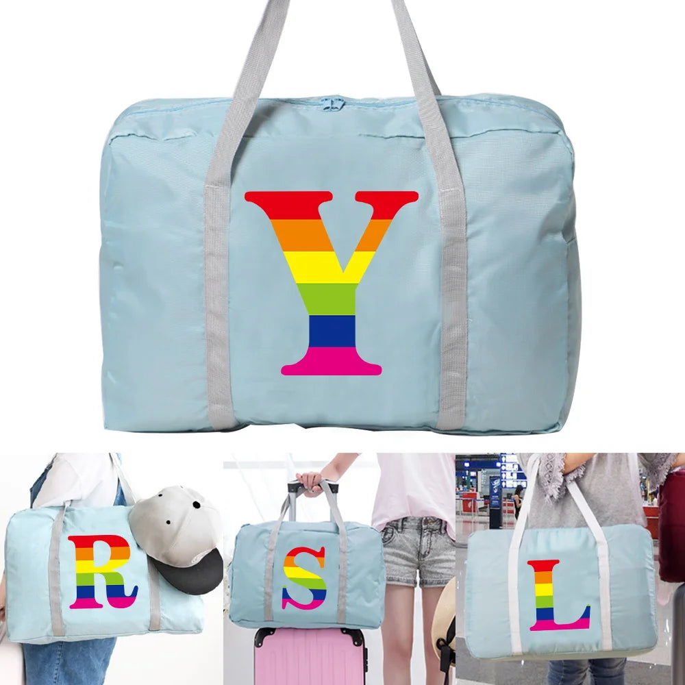 Large Capacity Foldable Nylon Travel Bag Organizers Unisex Luggage