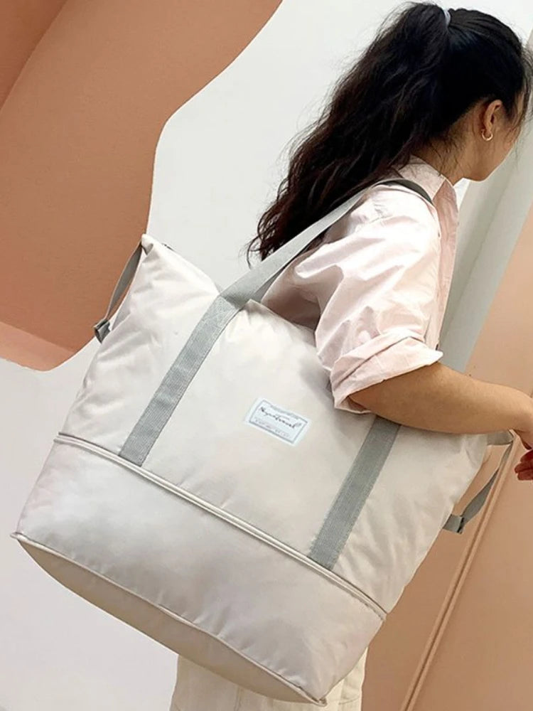 Large Capacity Folding Travel Bag Waterproof Duffel for Women