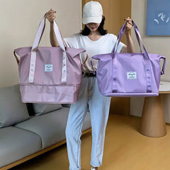 Large Capacity Folding Travel Bag Waterproof Duffel for Women