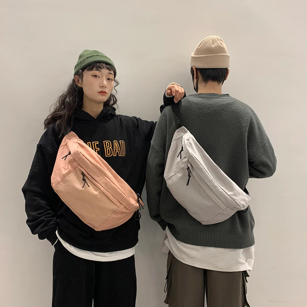 Canvas Fanny Pack Crossbody Bag Large Capacity Storage Waist Bag