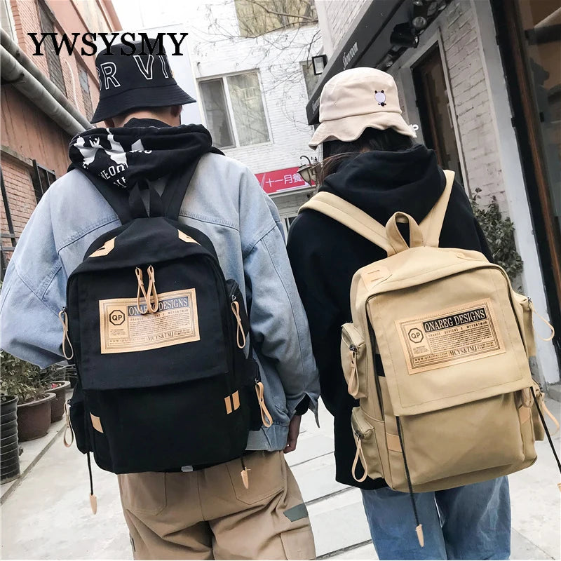 Large Capacity Canvas Backpack for Students Men Women Schoolbag