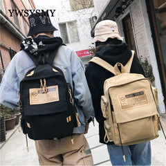 Large Capacity Canvas Backpack for Students Men Women Schoolbag
