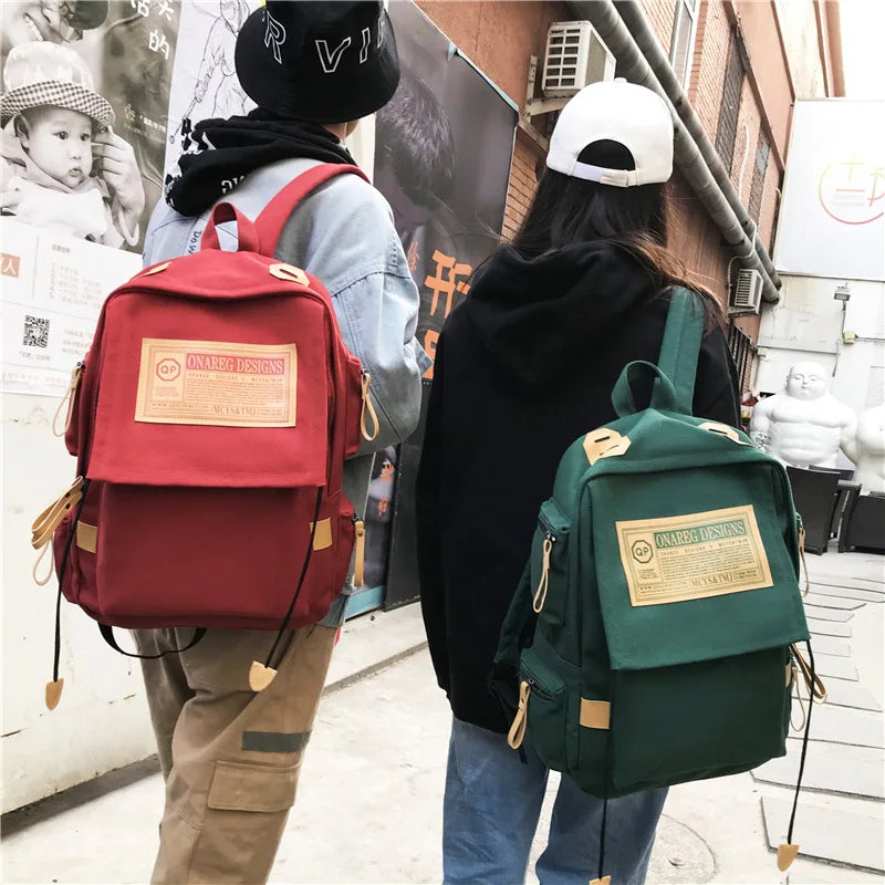 Large Capacity Canvas Backpack for Students Men Women Schoolbag
