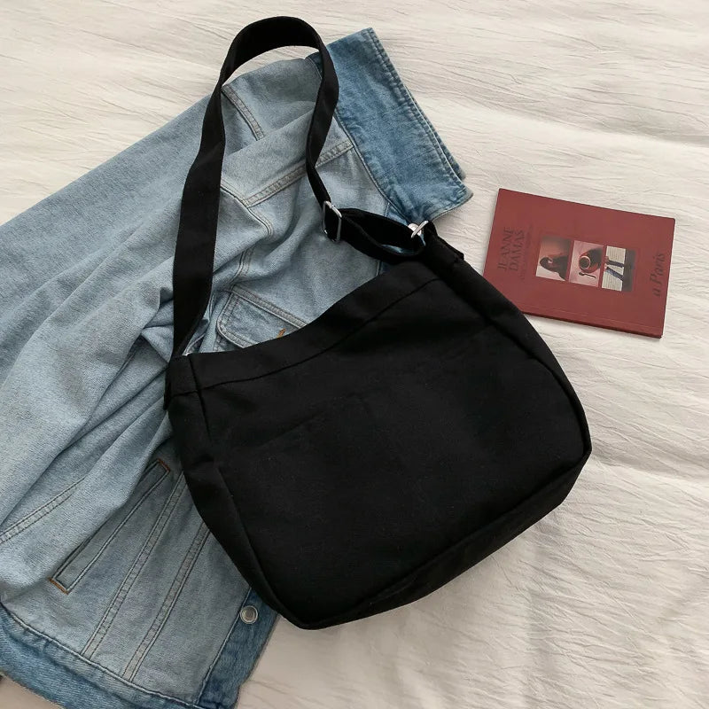 Large Capacity Canvas Shoulder Bags Female Handbags Cotton Cloth Crossbody Bag