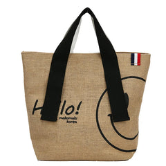 Large Capacity Tote Bag Handbags - Cotton/Linen Printed Casual Shopper