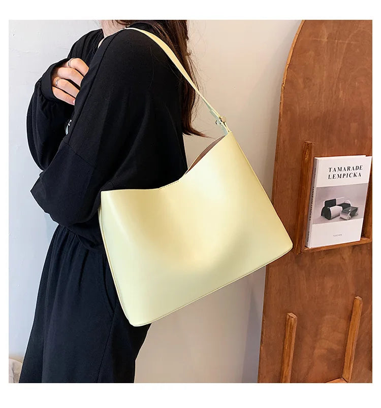 Large Capacity Totes Shoulder Bags for Women Solid Casual Female Handbags