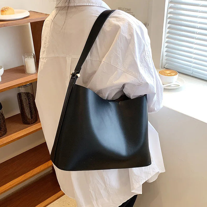 Large Capacity Totes Shoulder Bags for Women Solid Casual Female Handbags