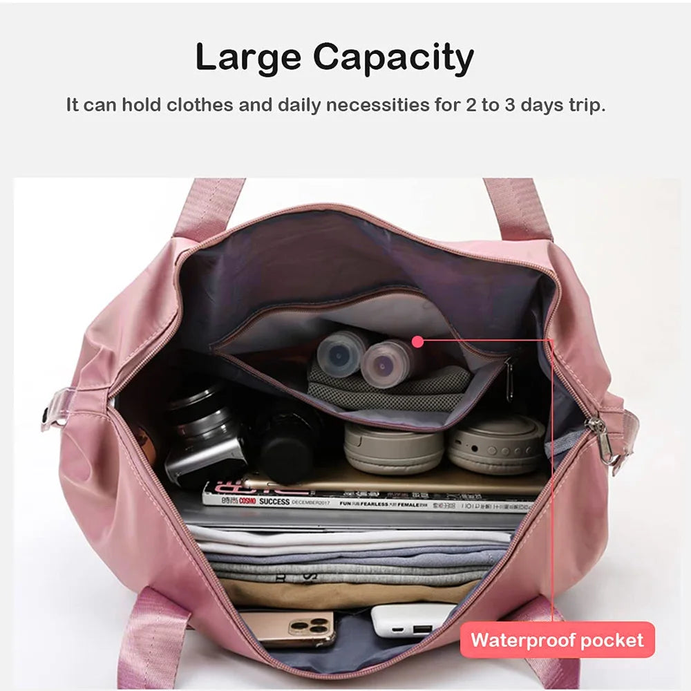 Large Capacity Travel Bags Portable Bag Nylon Foldable Tote Luggage Women Men