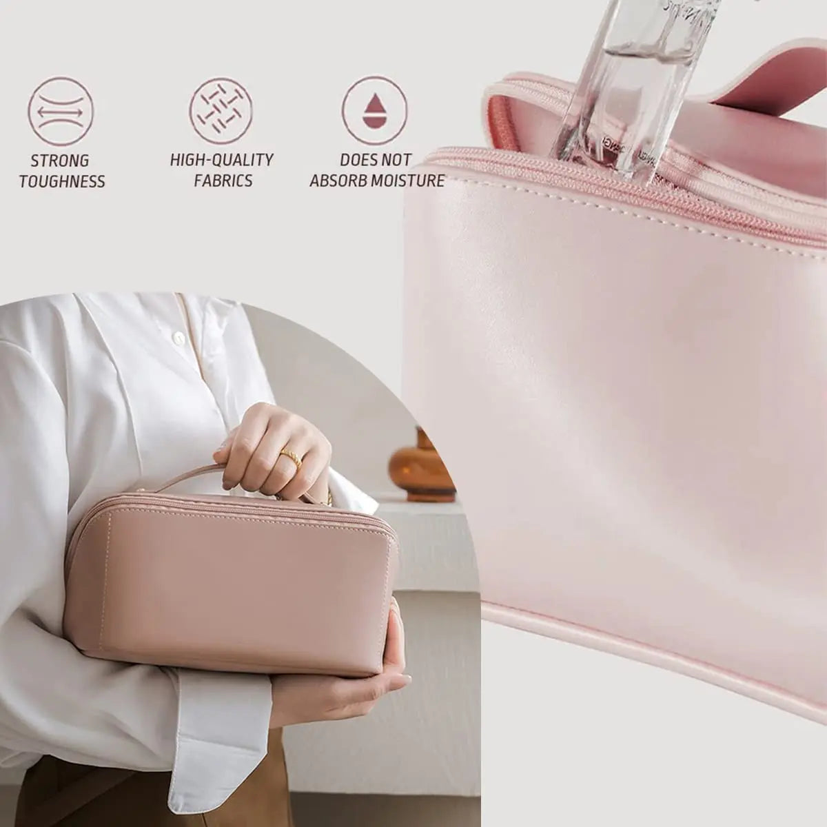 Large Capacity Travel Cosmetic Bag Women Toiletry Makeup Organizer