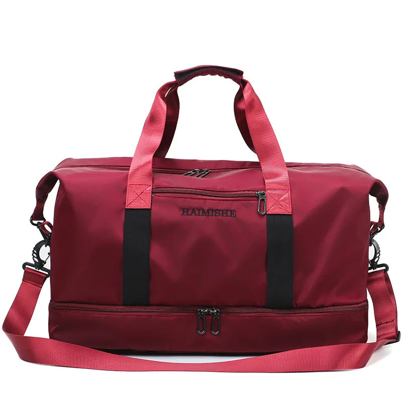 Large Capacity Fitness HandBag for Short Trips, Wet Dry Separation, Weekend Bag