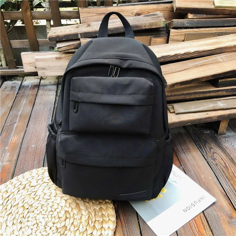 Waterproof Nylon Women Backpack Large Capacity Pure Travel Backpack