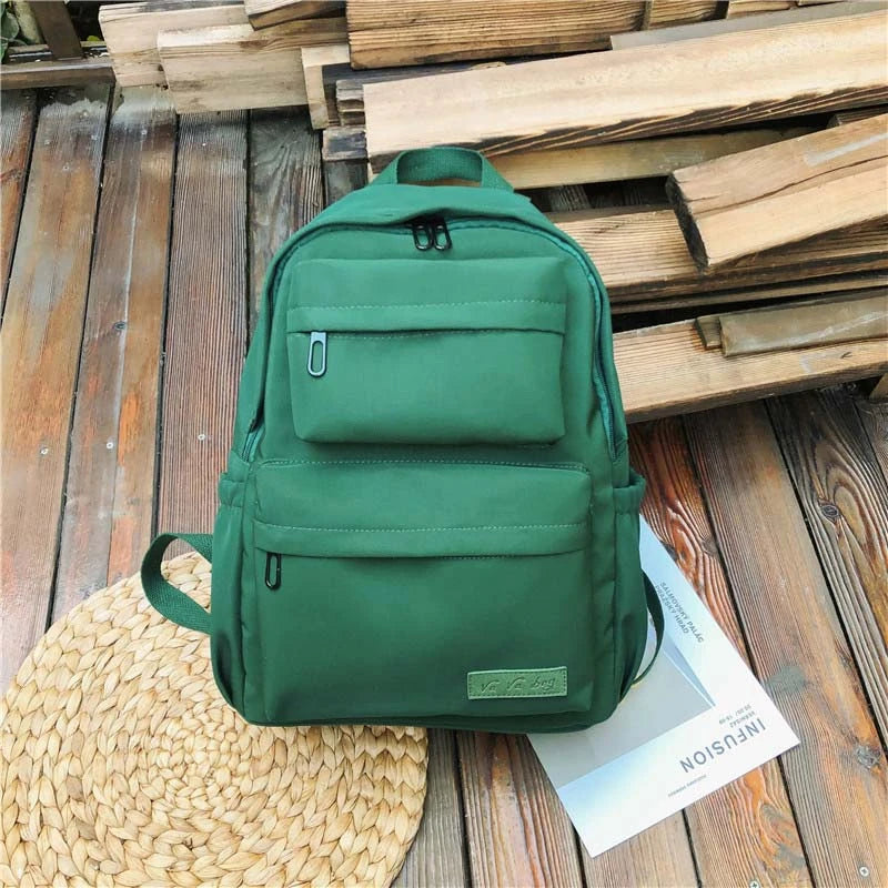 Waterproof Nylon Women Backpack Large Capacity Pure Travel Backpack