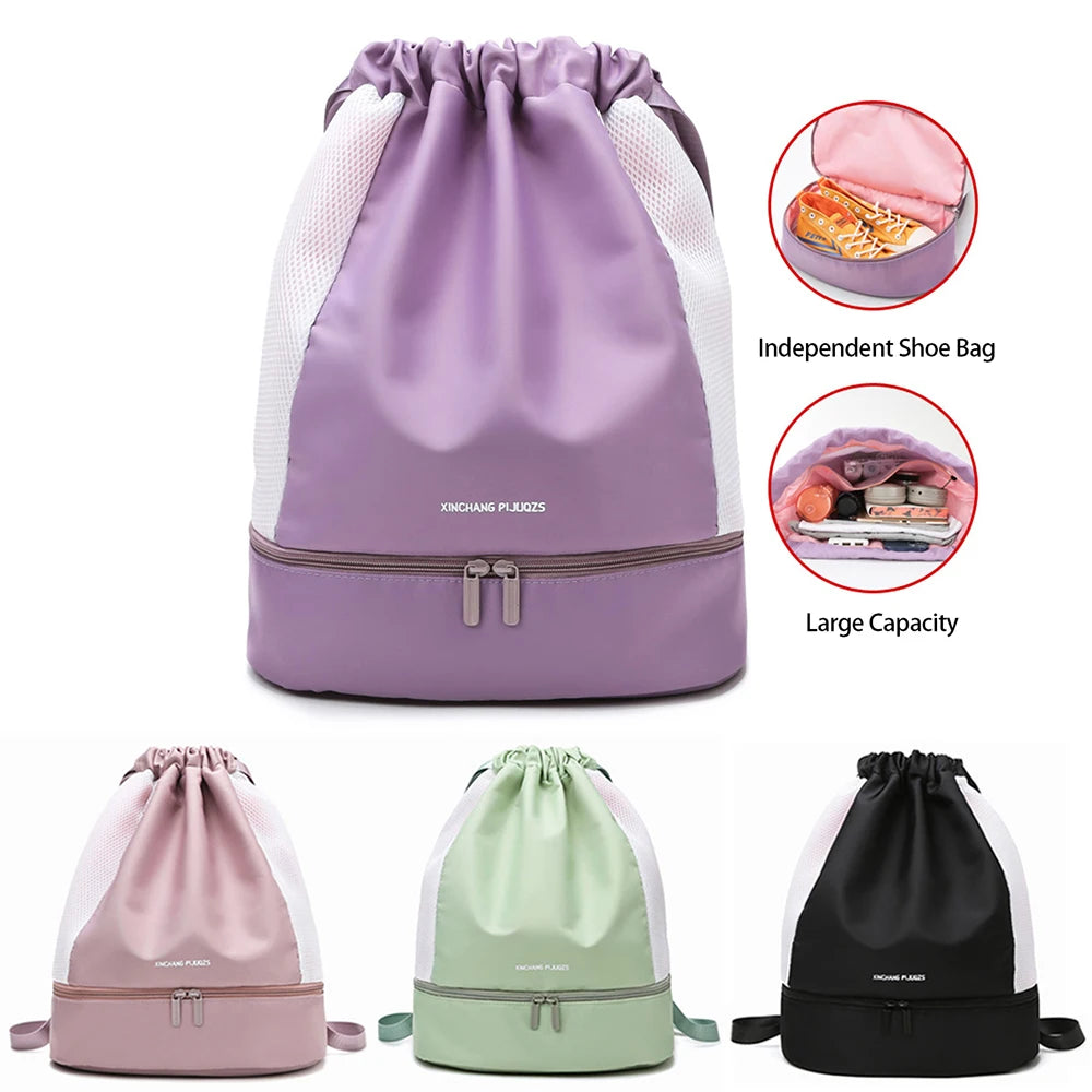 Large Capacity Women Backpack Dry Wet Separation Oxford Cloth Travel Sports Bag