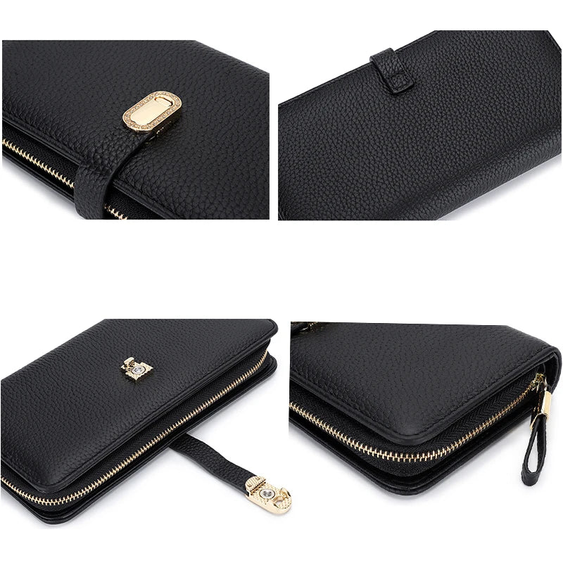 Large Capacity Leather Wallet Clutch Bag Women's Handbags