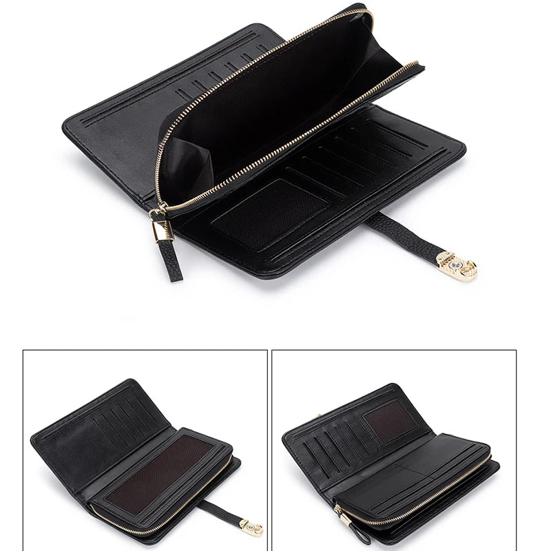 Large Capacity Leather Wallet Clutch Bag Women's Handbags