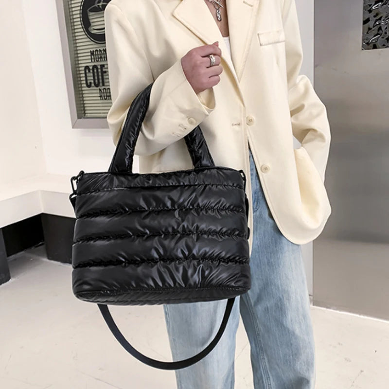 Large Capacity Women Shoulder Bag Down Cotton Tote Bag