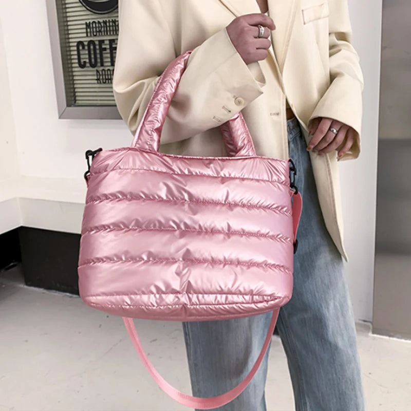 Large Capacity Women Shoulder Bag Down Cotton Tote Bag