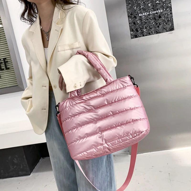 Large Capacity Women Shoulder Bag Down Cotton Tote Bag